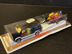 Majorette Black U.S. DEVIL VAN & Flame & Twin Bike Trailer #378 S=1:65 France