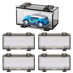 4Pack Display Case Storage Box For Hot Wheels 1/64 Car Stackable Toys Collection