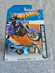 2011 Hot Wheels BOSS HOSS MOTORCYCLE Blue 168/244 LITTLE BEND Main Street