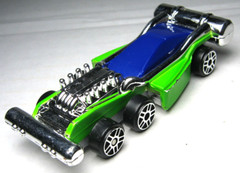 MAISTO GREEN BLUE & SILVER 1:64 DIECAST 3 1/4″ COLORFUL BLOWN RACE CAR – NICE