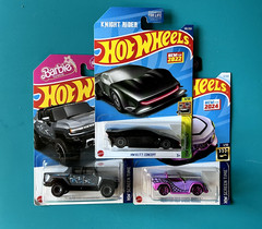 Hot Wheels Movie/TV Show Lot x3, Knight Rider, Barbie, Monster High
