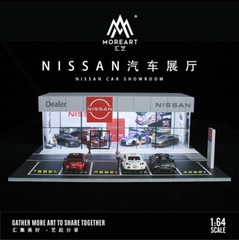 1/64 Diorama Car Showroom Model LED Lighting City Car Garage Scene Display Model