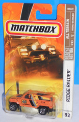 Matchbox 2008 All Terrain Series #92 Ridge Raider Orange