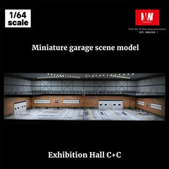 Diorama 1/64 Big Garage Model LED Lighting Parking Lot Scene Display Case Toy US