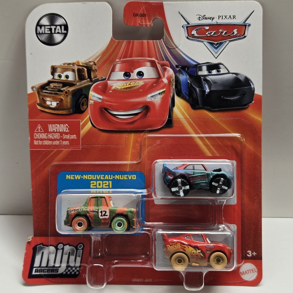 2021 Mattel Disney Pixar Cars Mini Racers High Impact, Fishtail, Muddy McQueen