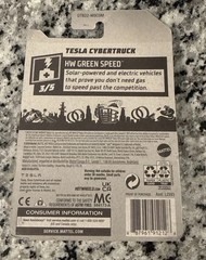 (1) HOT WHEELS 2020 M/L#177/250 Tesla Cyber Truck 3/5 HW Green Speed silver