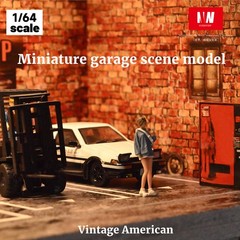1/64 Diorama Car Garage Model LED Lighting City Parking Lot Scene Model Toy US