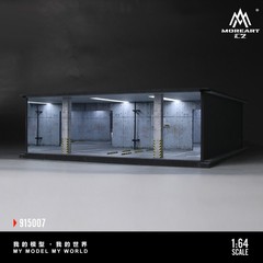 1/64Diorama Diecast Garage Model LED Parking Lot Scene Model Car Display Case US