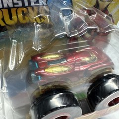 Hot Wheels Monster Trucks Marvel Iron Man with Re-Crushable Die Cast Car