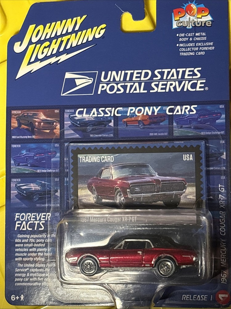 Johnny Lightning Classic Pony Cars 1967 Cougar United States Postal Service