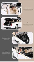 1:22 Rolls-Royce Phantom Alloy Diecast Car Model Simulation Sound Light Kids Toy