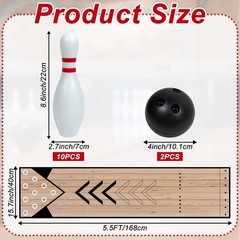 Mini Bowling Set, Indoor & Outdoor Home Bowling Set, Bowling Alley Set with L…
