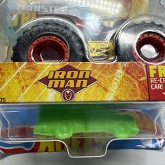 Hot Wheels Monster Trucks Marvel Iron Man with Re-Crushable Die Cast Car