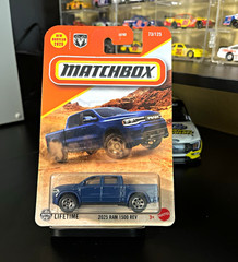 Matchbox 2025 Ram 1500 REV Pickup Truck 1:64 Blue Diecast Lifetime Unopened