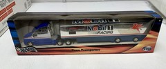 HOT WHEELS MOBILE 1 RACING CHROME TEAM TRANSPORTER RARE 2001