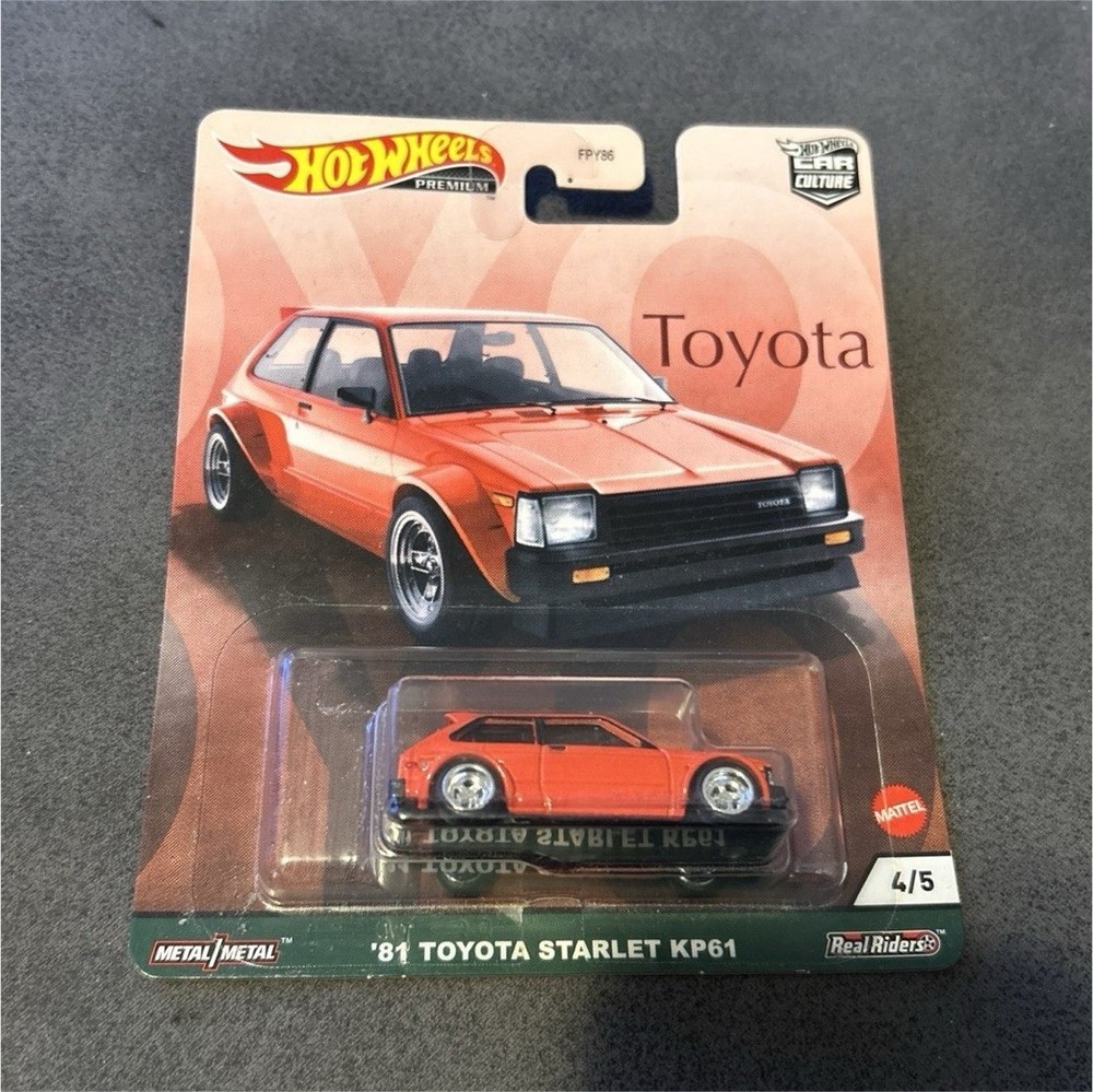 Hot Wheels Car Culture Toyota Starlet KP61 1981 Diecast 1:64 Red Real Riders