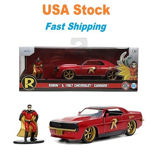 1967 Chevrolet Camaro w Robin Diecast Figure “Batman” Jada Diecast 5″ 1:32 NIB