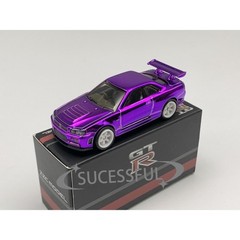 ZZC Model 1:64 Nissan Skyline GT-R R34 High Gloss Purple Diecast BN