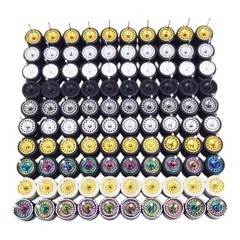 50 Sets Multiple Color AeroDisc Rim Mix & 11mm Rubber Tires For Hot Wheels Swap