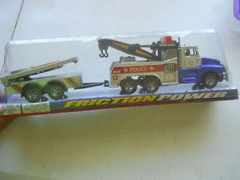 Tow Wrecker Truck Trailer Friction power Flashing lights Toy