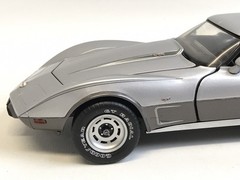 Franklin Mint B11ST57 1978 Silver Chevy Corvette Anniversary Edition w/ Box COA