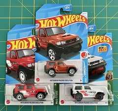 LOT OF 3 – 2023 & 2024 HOT WHEELS MITSUBISHI PAJERO EVOLUTION NEW FOR 2023