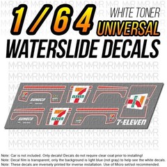 1/64 Scale 711 C10 SILVERADO White Toner Universal WaterSlide Decals for Hot