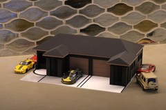 1:64 Scale Diorama House with 2 Car Garage | 3D Printed Display for Diecast Cars