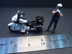 1:64 Scale figure Cop and Police Motorcycle Diorama Accessories V1 – metal 1:64