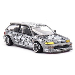 1/64 Kaido House x Mini GT Honda Civic (EF) Kaido Manga V1 Silver KHMG260