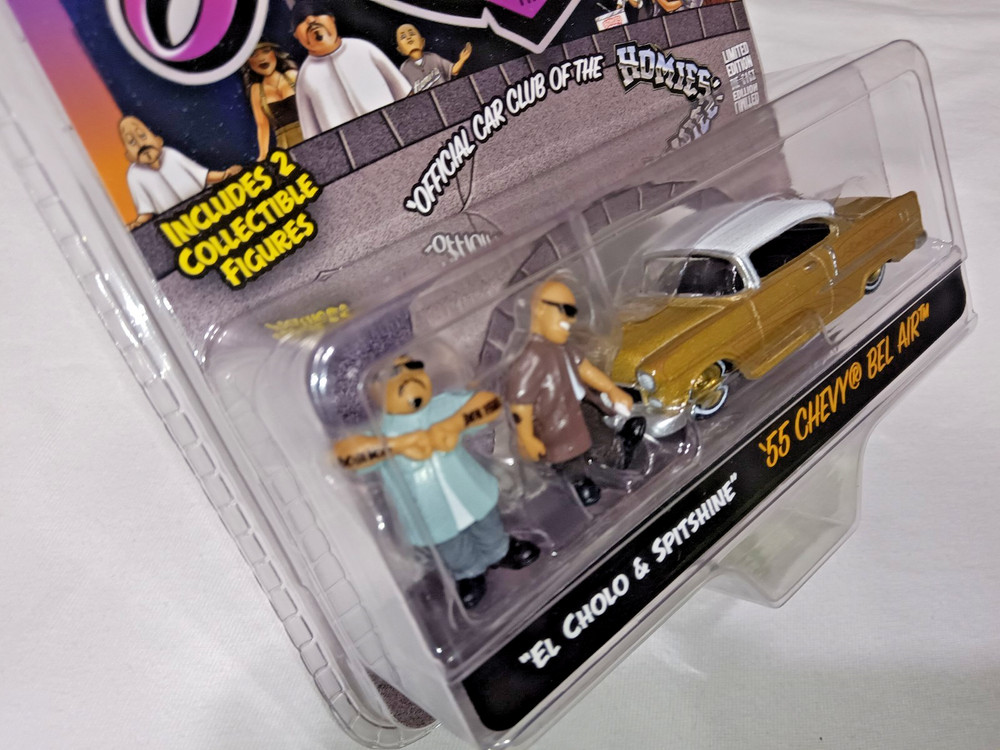 CHASE 1:64 D.G.A. HOMIE(S) ROLLERZ 1955 CHEVY BEL AIR & HOMIE FIGURES SEALED NEW
