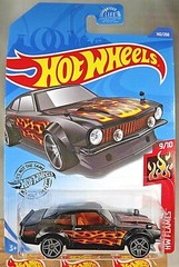 2020 Hot Wheels #142 HW Flames 9/10 CUSTOM FORD MAVERICK Flat Black w/Gray Pr5Sp
