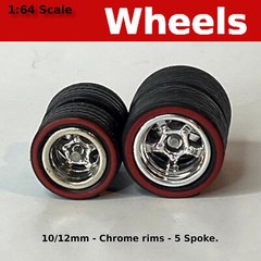 Gasser and Muscle car wheel sets 10mm/12mm for Hot Wheels