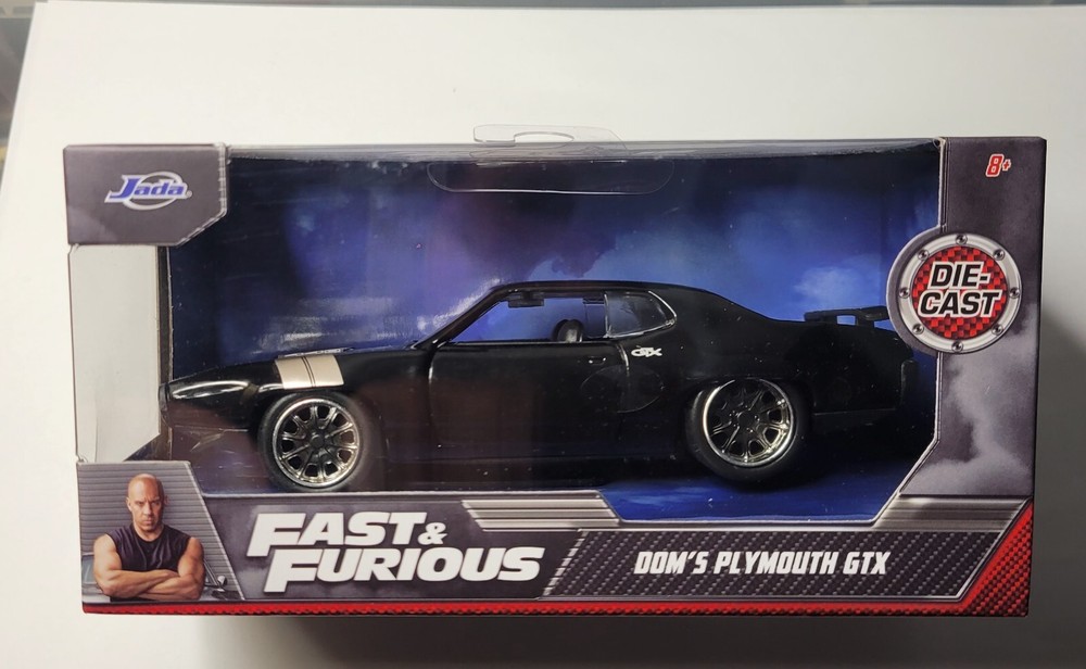 Fast And Furious, Dom’s Plymouth GTX, F8, JADA, Diecast Toy Car, 5.25″, 1:32 NIB