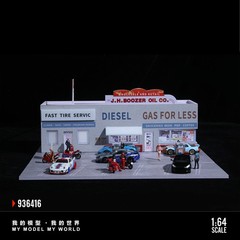 Diorama 1/64 Car Garage Model LED Lighting City Parking Lot Building Scene Model