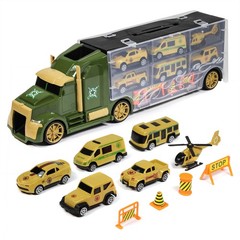 Kids Racing Game Play Mat Diecast Metal Toy Car Carrier Playset 11pc