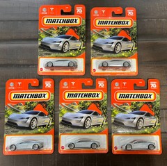 Lot Of 5 Silver Matchbox Tesla Model Roadster