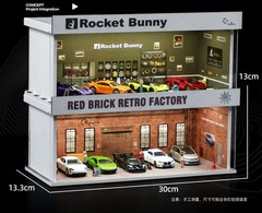 Diorama 1/64 Car Parking Lot Garage Model LED Lighting Workshop Scene Model US