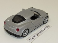 WELLY ALFA ROMEO 4C METALLIC SILVER 4.5 INCHES LONG NEW FREE SHIP