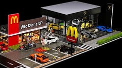 1/64 Diorama Car Garage Model City Street View Building Scene Display Model Gift