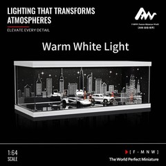 1/64Diorama Diecast Garage Model LED Parking Lot Scene Model Car Display Case US