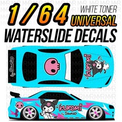 1/64 Scale KUROMI DRIFT Custom White Toner Universal WaterSlide Decals for Hot