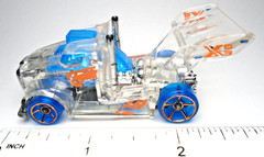 2017 HOT WHEELS X-RAYCERS RIG STORM CLEAR 2 3/4″ DIECAST SEMI CAB W BLUE ORANGE