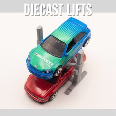 (5) 1:64 Scale Car Lift Stands for 1/64 Scale Model Cars 2 Post Display