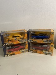 Lot of 4 Dub City Big Time Muscle Diecast Cars Chevelle, Camaro, Shelby Corvette