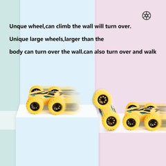 4PCS Double-sided Stunt Flip Inertia Powered Car Toys Vehicle 360 Rotation New