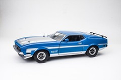Sunstar 3628 FORD 1971 Mustang Boss 351 grabber blue/Silver 1:18 diecast