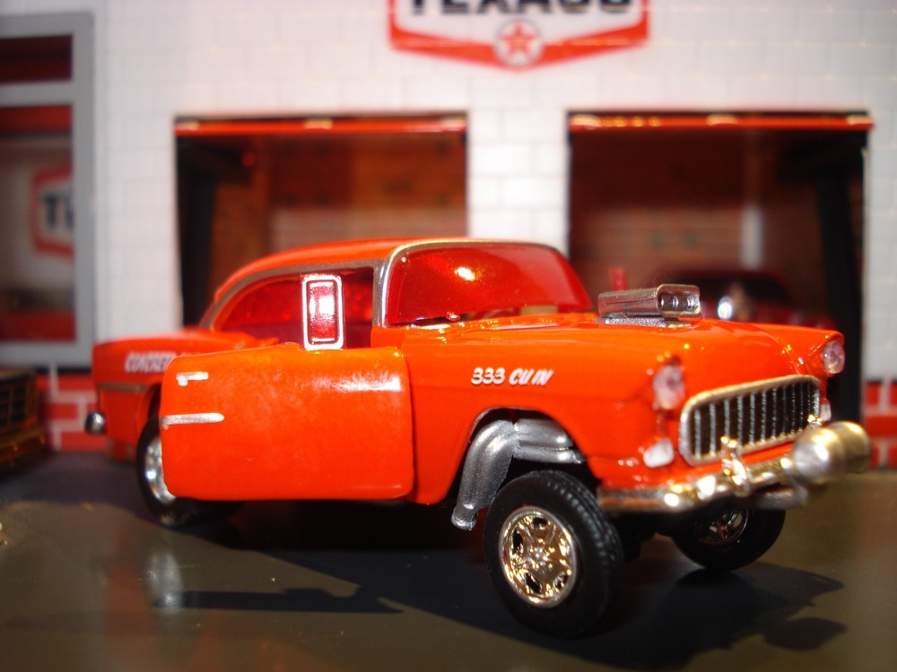 1955 CHEVY BEL AIR LIMITED EDITION 1/64 REDM2 “CONCRETE ALIBI” GASSER RACE CAR