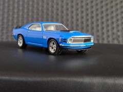 Hot Wheels ’70 Ford Mustang Boss 429 Grabber Blue & Real Riders wheels