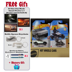 HOT WHEELS TESLA CYBERTRUCK 2024 + TESLA CYBERQUAD 2025 [ 2 HW+ 9FreeGifts ]